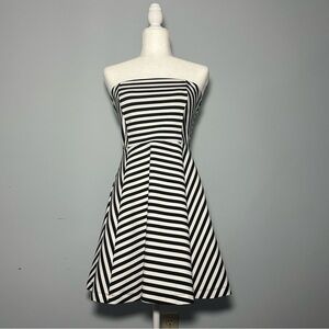Express Black and White Strapless Dress